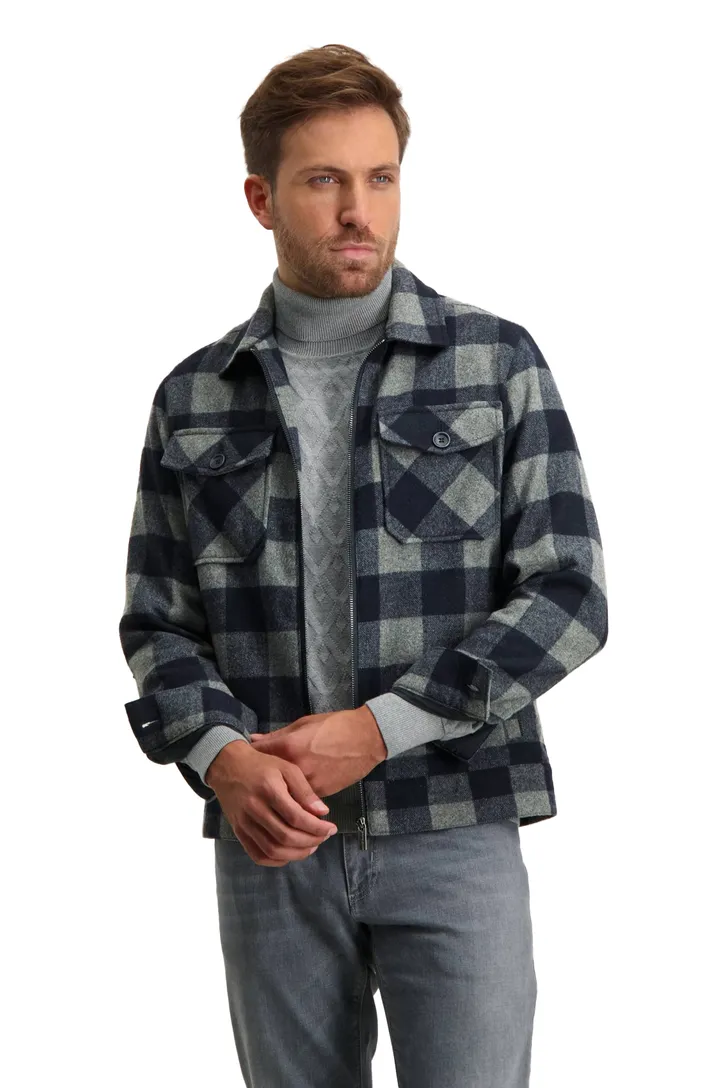 Jack State of Art donkerblauw geruit