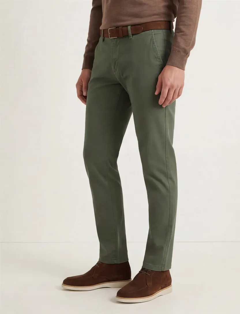 groene Gardeur Savage-2 katoenen broek
