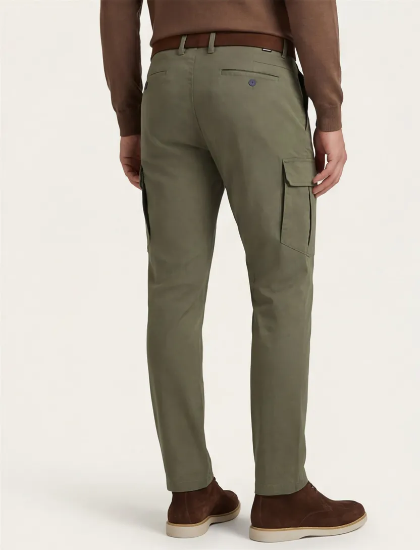 Gardeur olijgroene chino opgestikte zakken