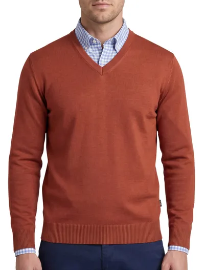 Maerz Maerz trui v-hals oranje effen wol