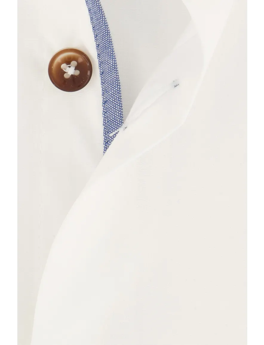 Ledub business overhemd slim fit wit effen katoen
