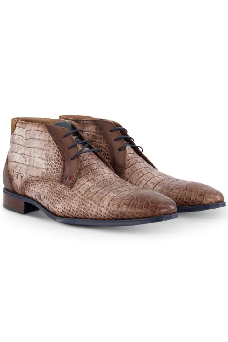 Bruine nette veterschoen Giorgio print