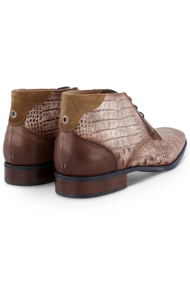 Bruine nette veterschoen Giorgio print