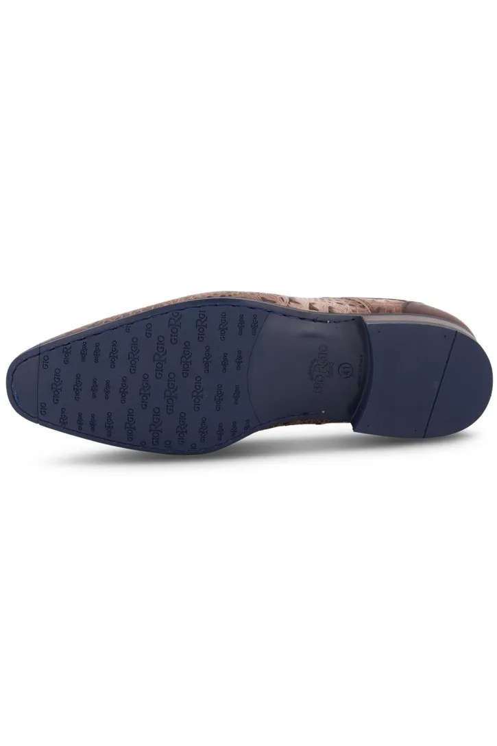 Bruine nette veterschoen Giorgio print