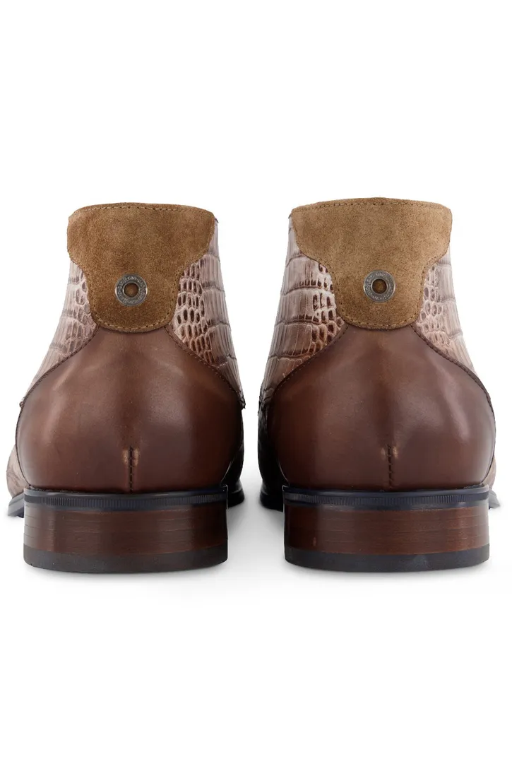 Bruine nette veterschoen Giorgio print
