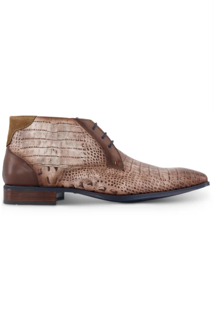 Bruine nette veterschoen Giorgio print