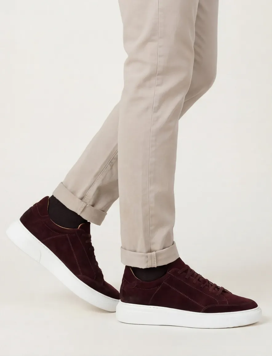 Giorgrio sneakers donkerbruin effen leer