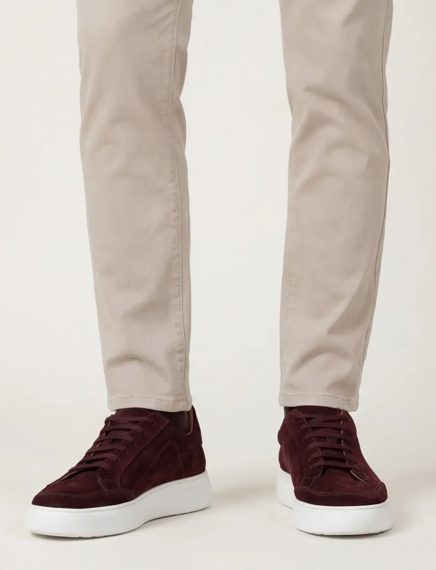 Giorgrio sneakers donkerbruin effen leer