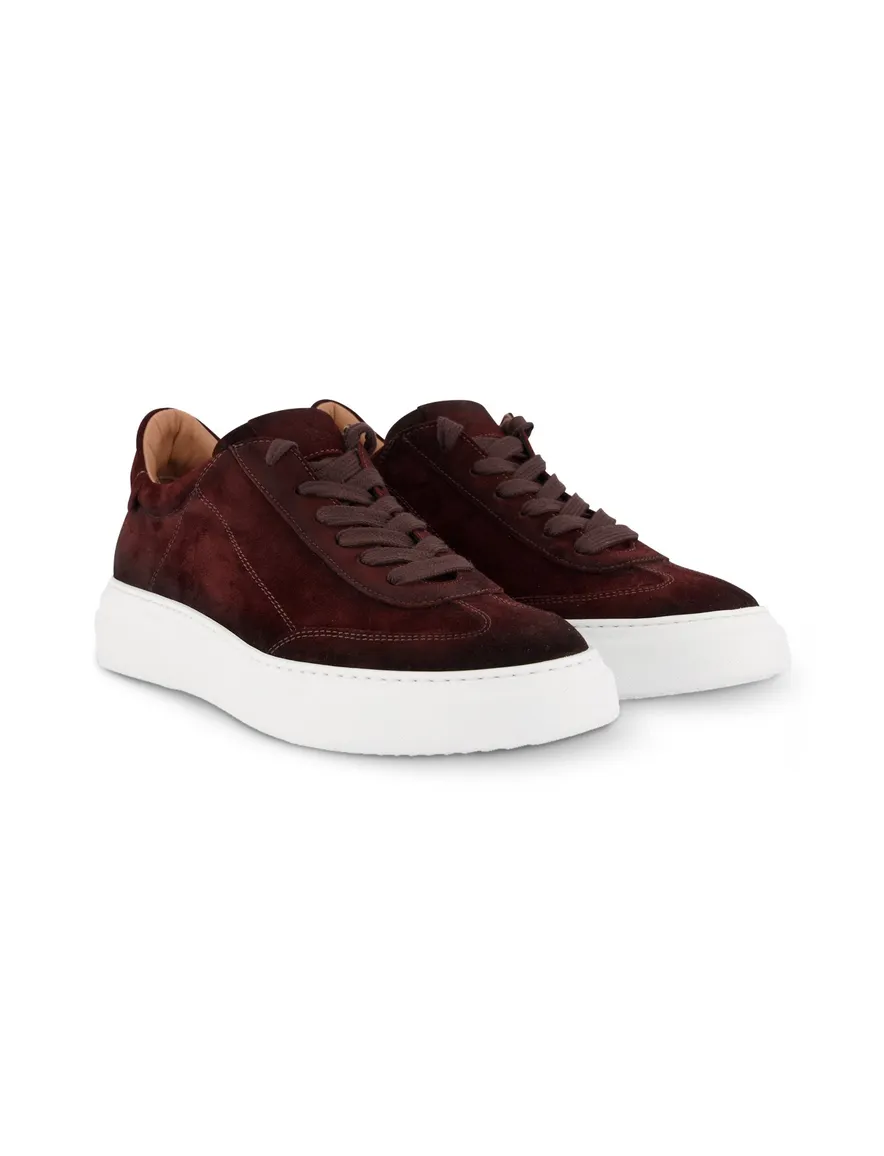 Giorgrio sneakers donkerbruin effen leer