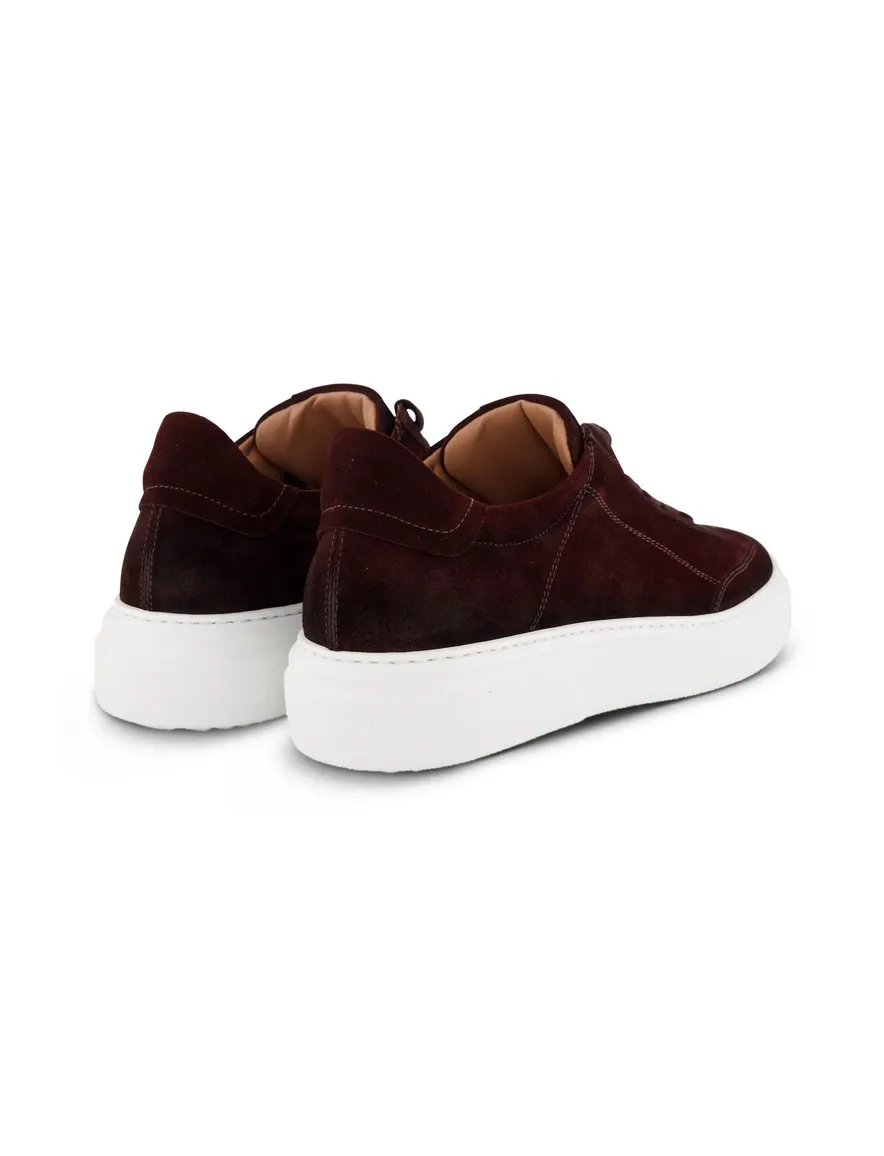 Giorgrio sneakers donkerbruin effen leer