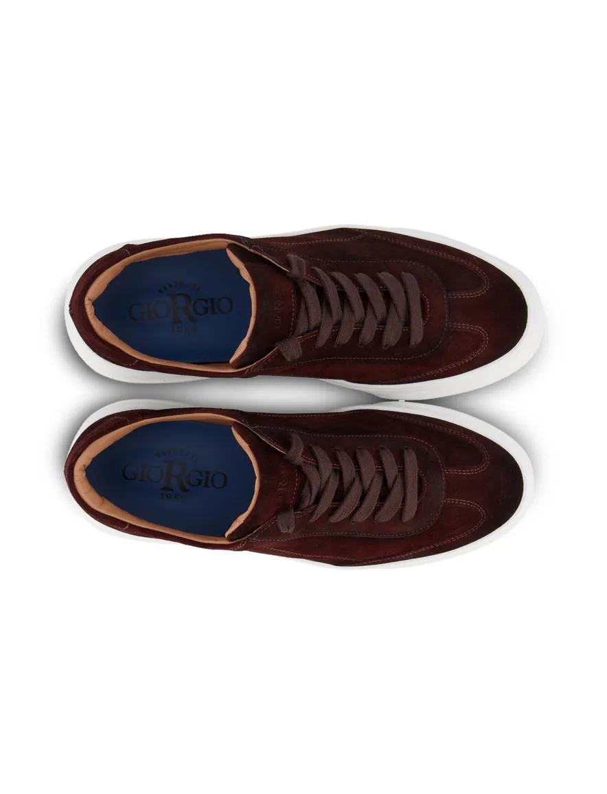 Giorgrio sneakers donkerbruin effen leer
