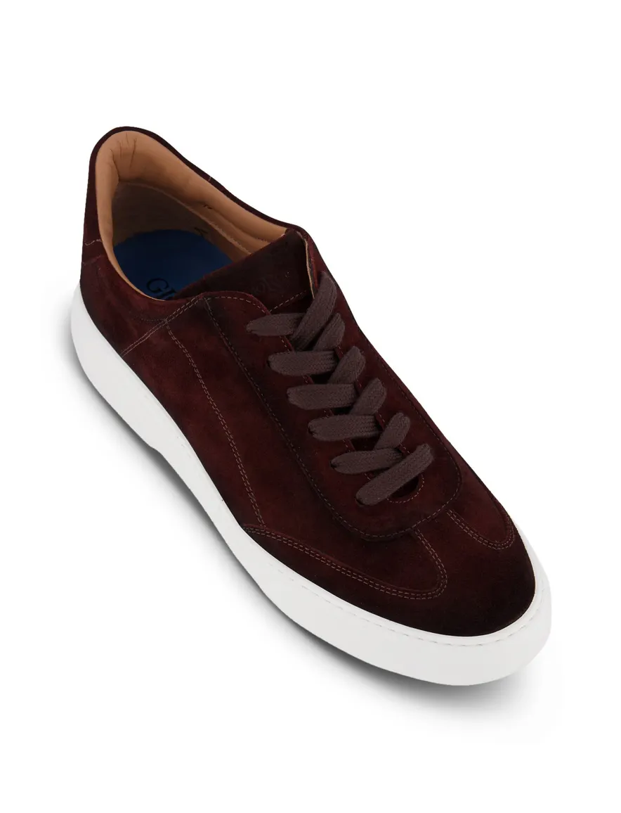 Giorgrio sneakers donkerbruin effen leer