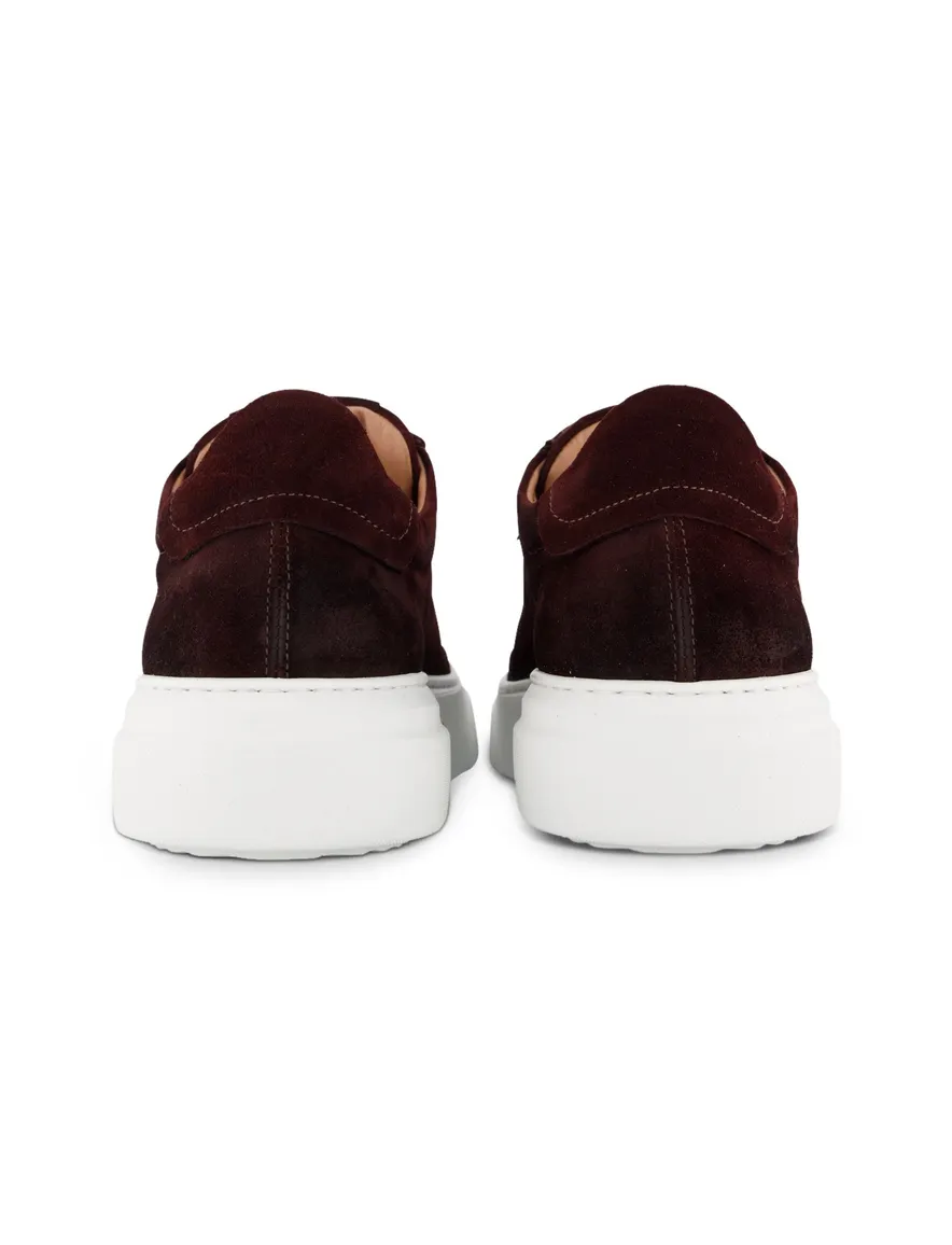 Giorgrio sneakers donkerbruin effen leer
