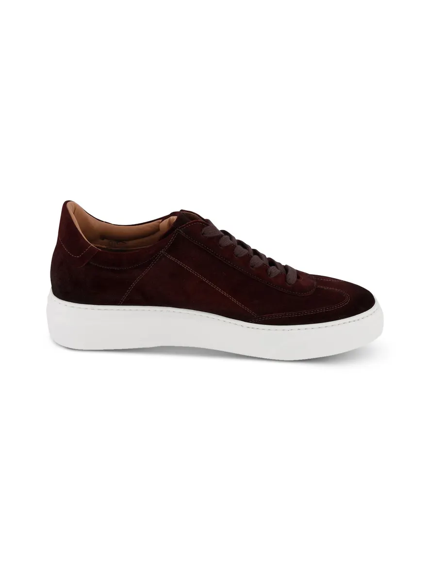 Giorgrio sneakers donkerbruin effen leer