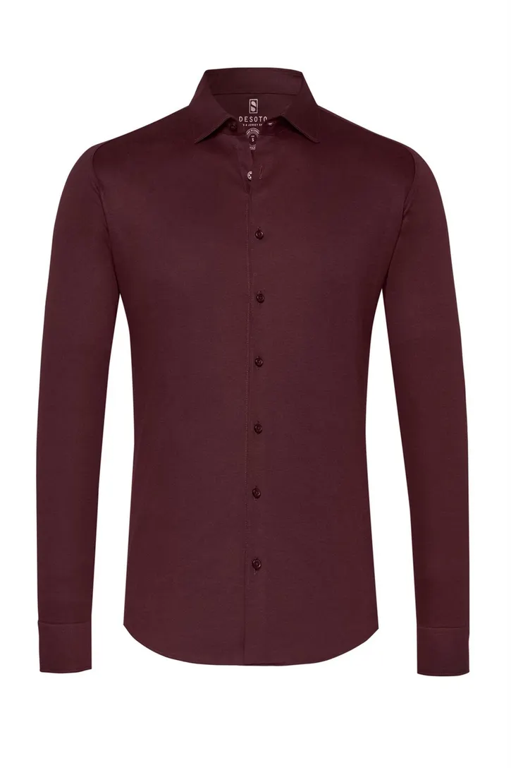 Overhemd Desoto bordeaux slim fit piqué