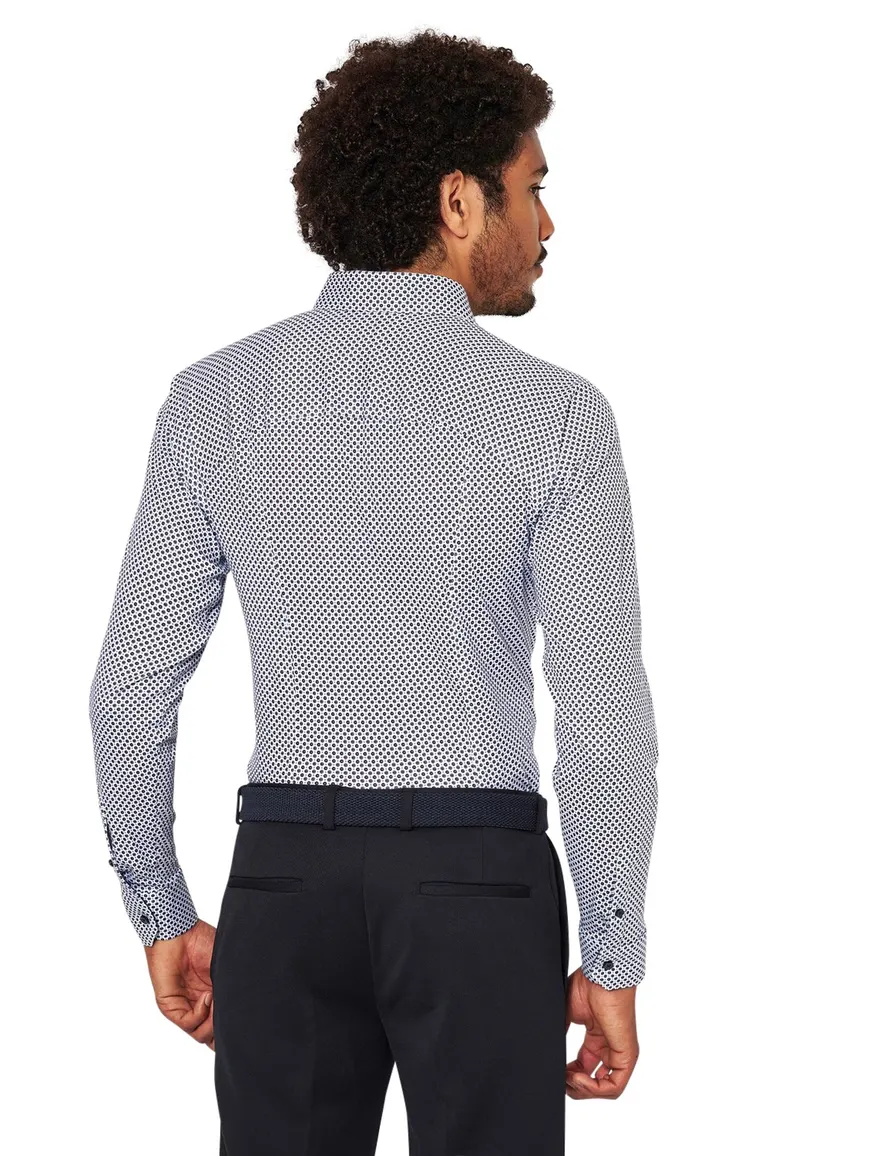 Overhemd Desoto Kent print blauw