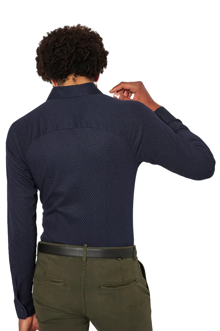 Overhemd Kent Desoto donkerblauw