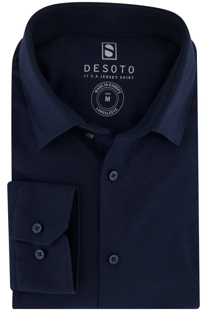Overhemd Desoto navy gemeleerd