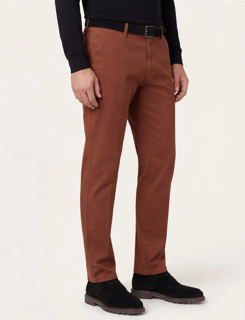 Chino M.E.N.S. Madison Modern Fit oranje