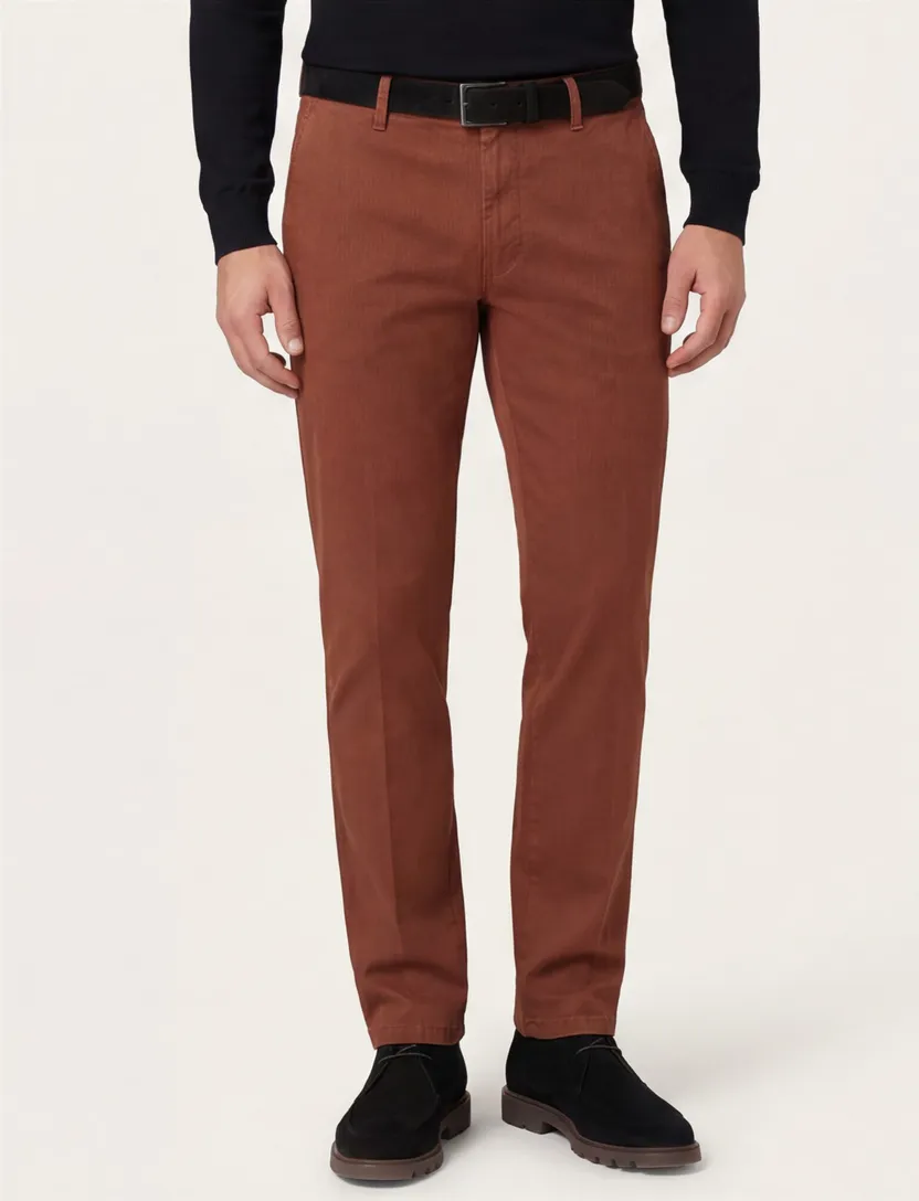 Chino M.E.N.S. Madison Modern Fit oranje