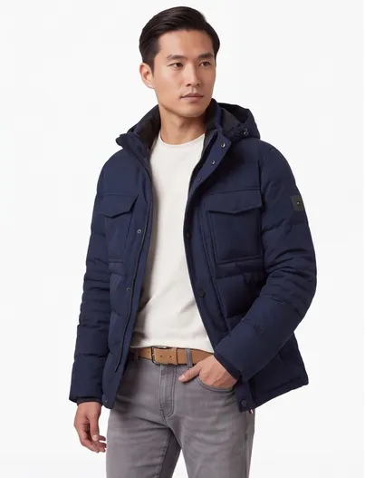 Tommy Hilfiger Tommy Hilfiger Big & Tall gewatteerde jas donkerblauw
