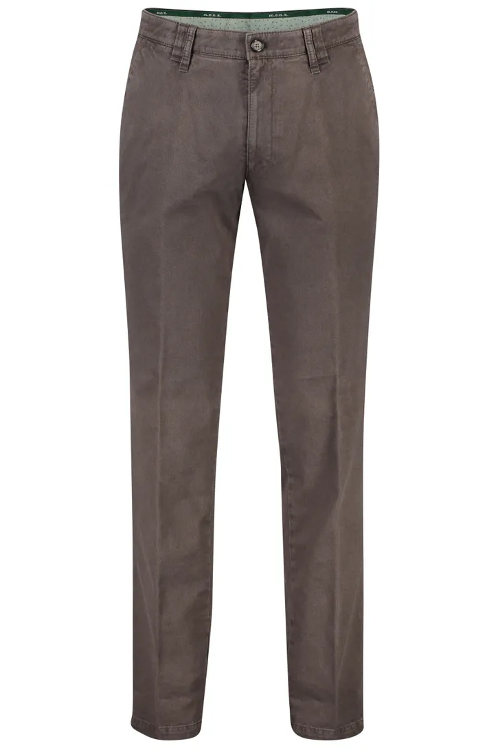 M.E.N.S. broek donkerbruin effen Meran