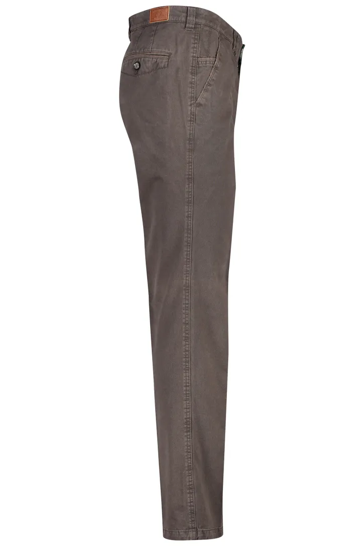 M.E.N.S. broek donkerbruin effen Meran