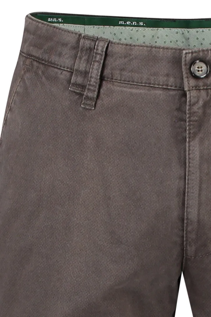 M.E.N.S. broek donkerbruin effen Meran