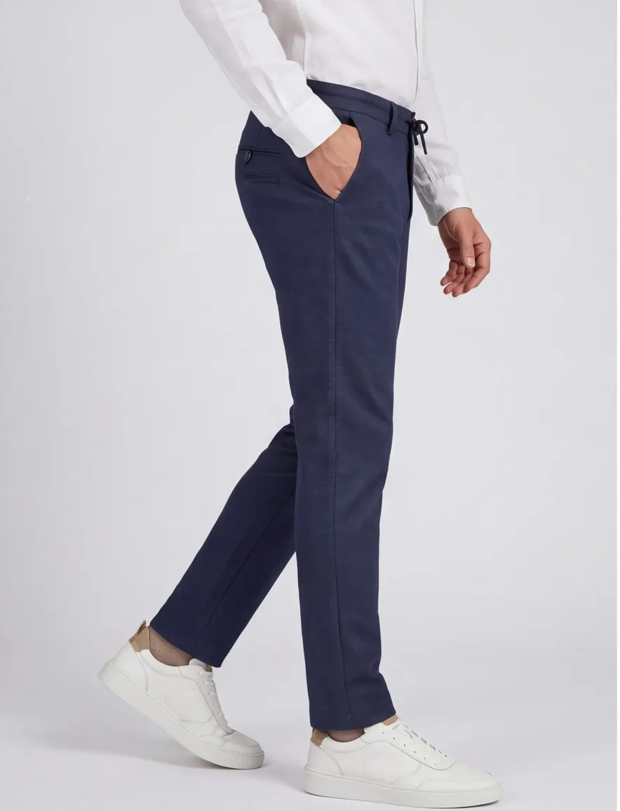 Blue Industry pantalon mix & match donkerblauw effen wol slim fit