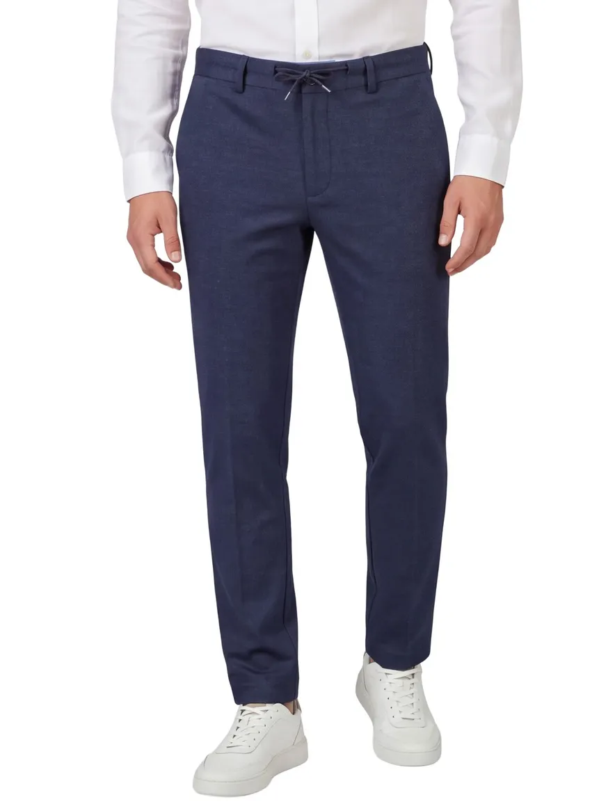Blue Industry pantalon mix & match donkerblauw effen wol slim fit