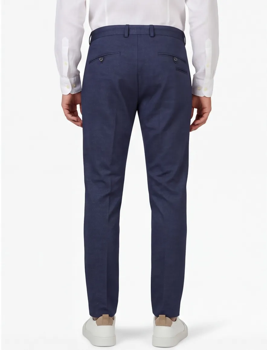 Blue Industry pantalon mix & match donkerblauw effen wol slim fit