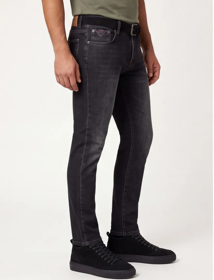 Broek NZA antraciet 5-pocket modern fit Nalson
