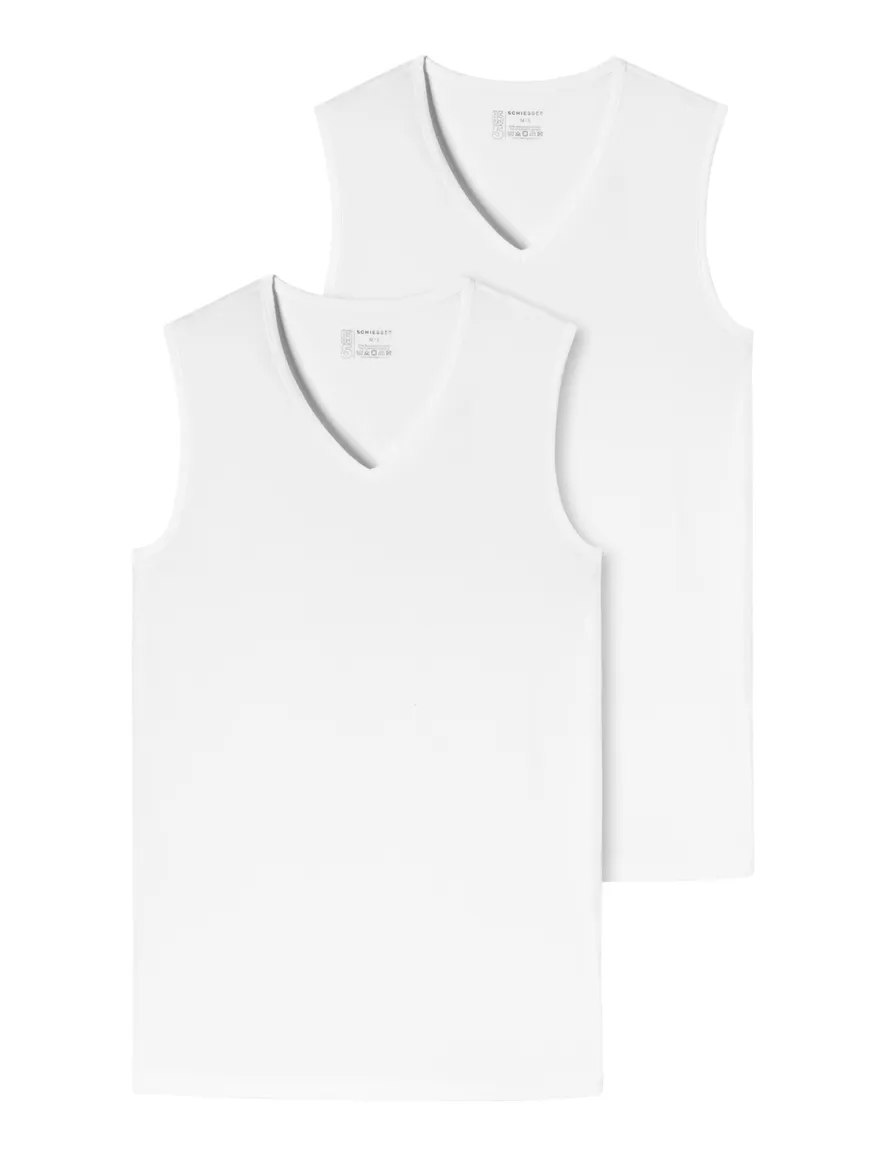 Schiesser singlets wit 2-pack 95/5
