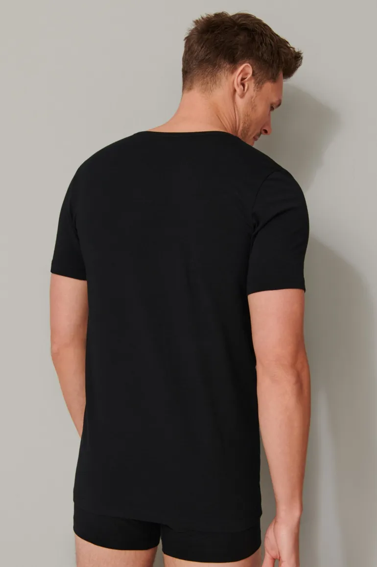 t-shirt Schiesser Schiesser 95/5 effen zwart