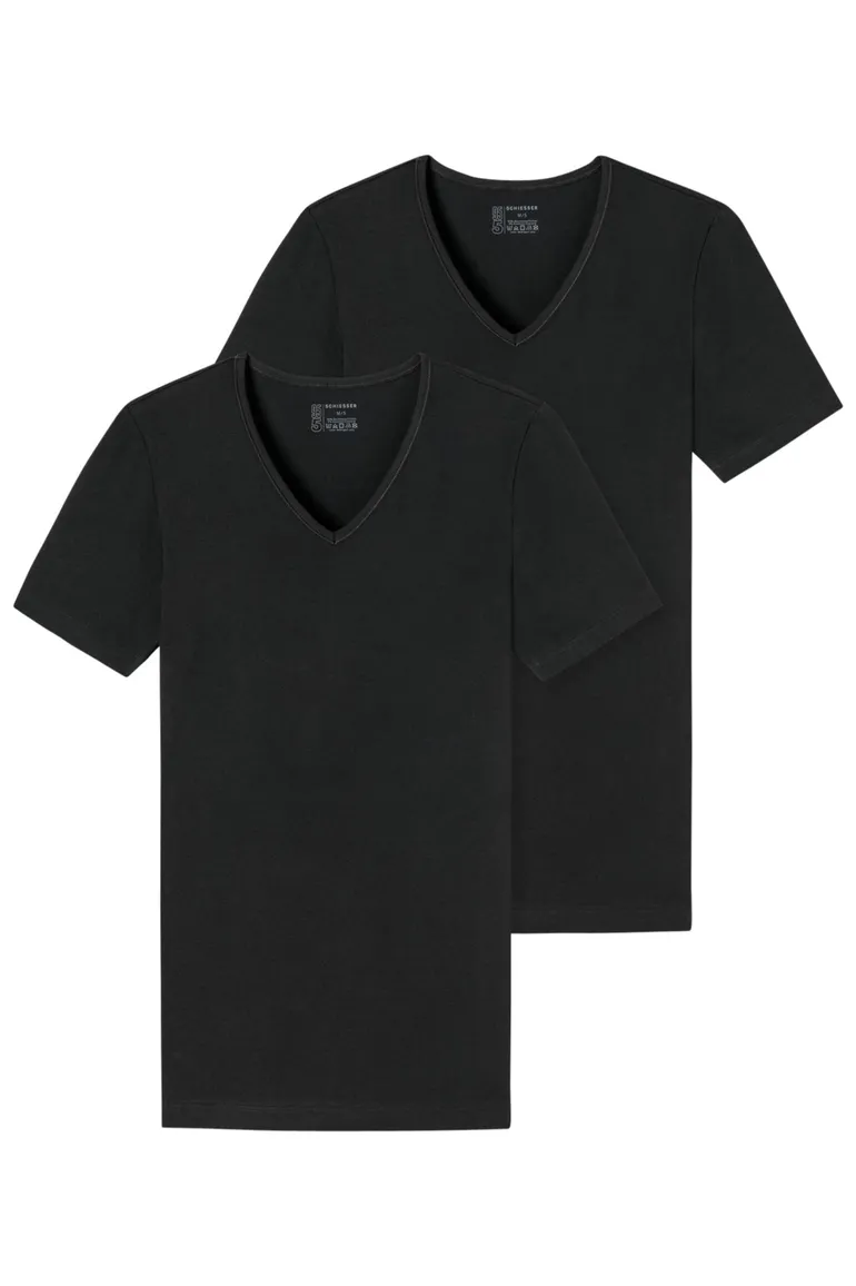 t-shirt Schiesser Schiesser 95/5 effen zwart