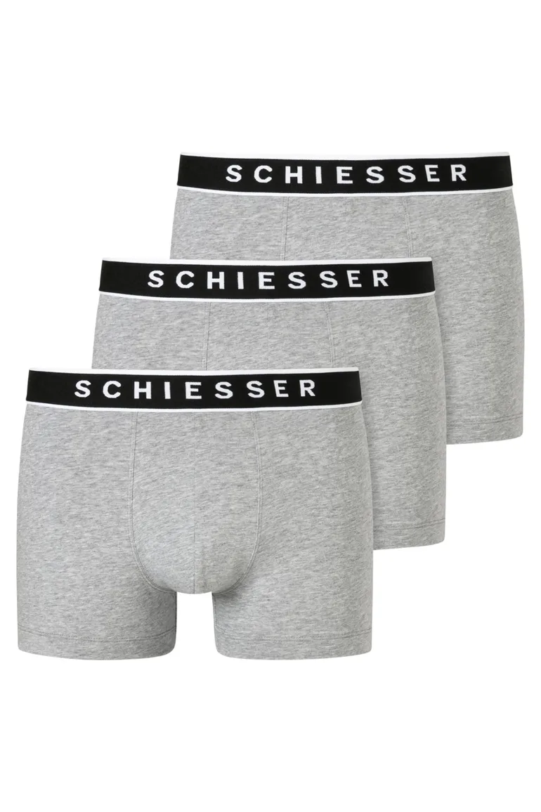 Schiesser boxershorts 95/5 grijs 3-pack