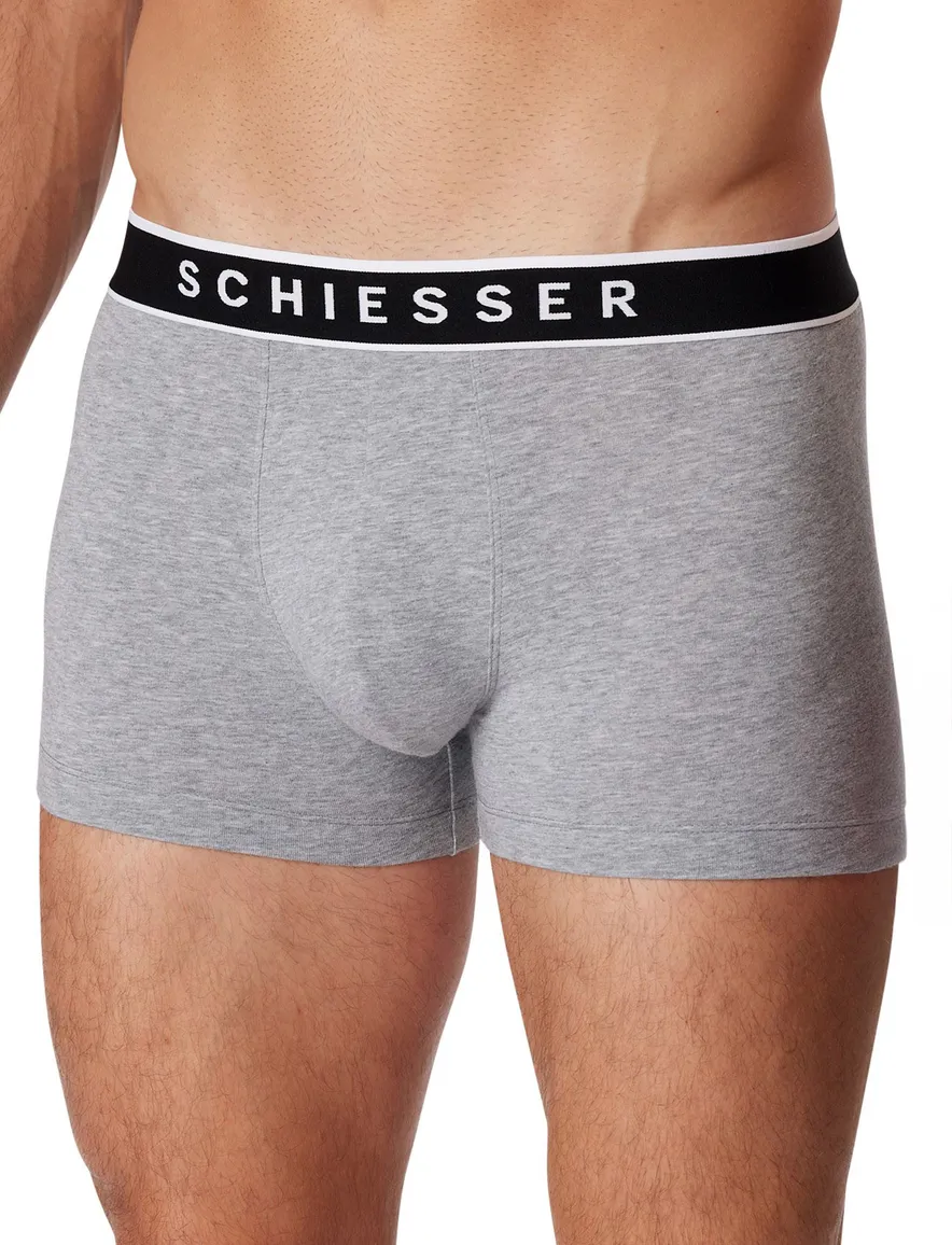 Schiesser boxershorts 95/5 grijs 3-pack