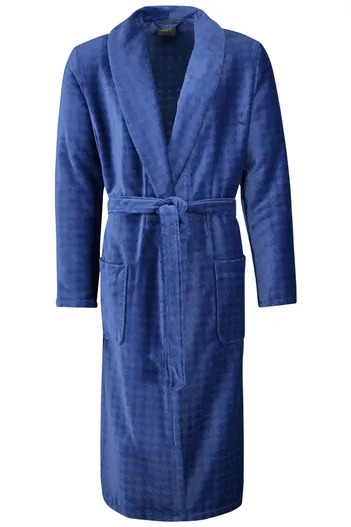 Cawö Cawö badjas blauw sjaalkraag