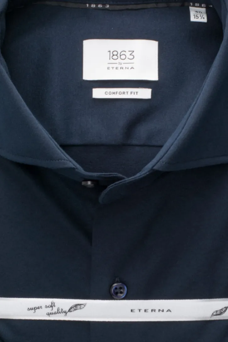Overhemd Eterna zwart Comfort Fit