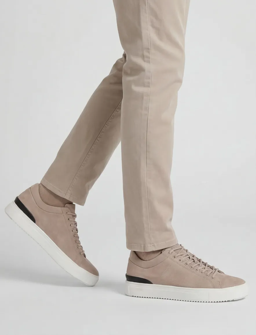 Blackstone sneakers beige effen leer