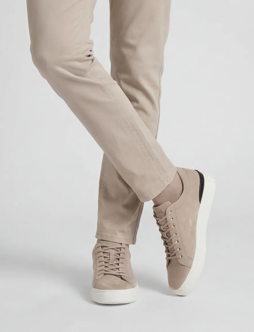 sneakers Blackstone effen leer beige