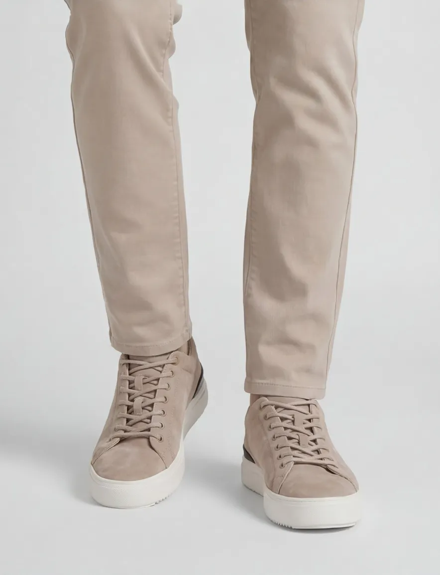 sneakers Blackstone effen leer beige