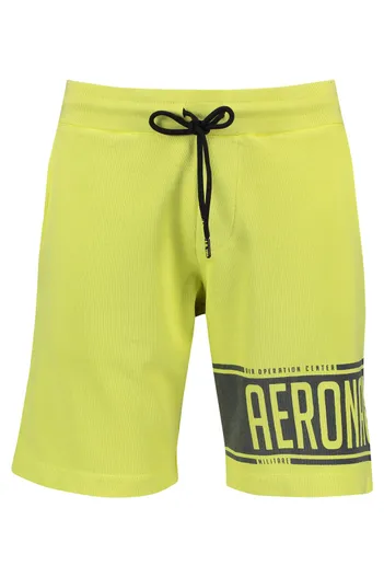 Aeronautica Militare Neon geel short Aeronautica Militare met opdruk