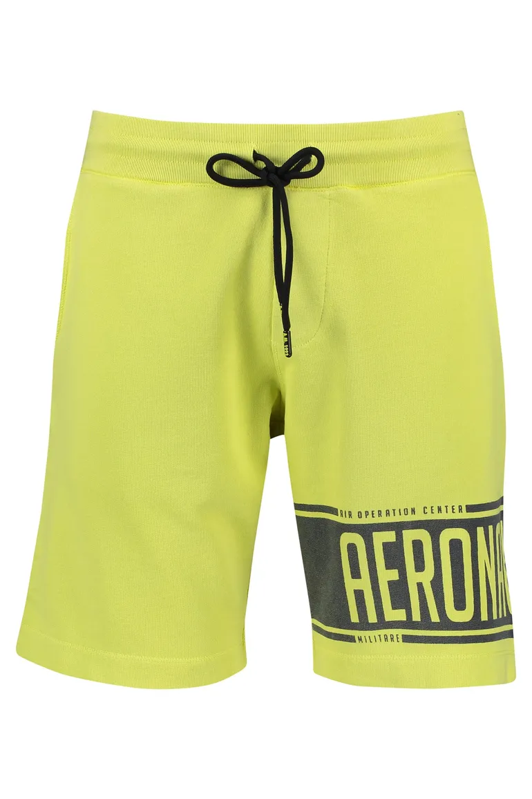 Neon geel short Aeronautica Militare met opdruk