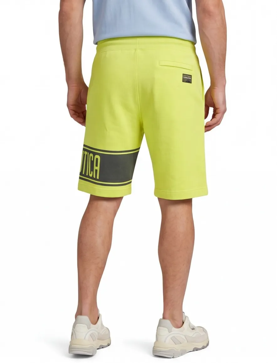 Neon geel short Aeronautica Militare met opdruk