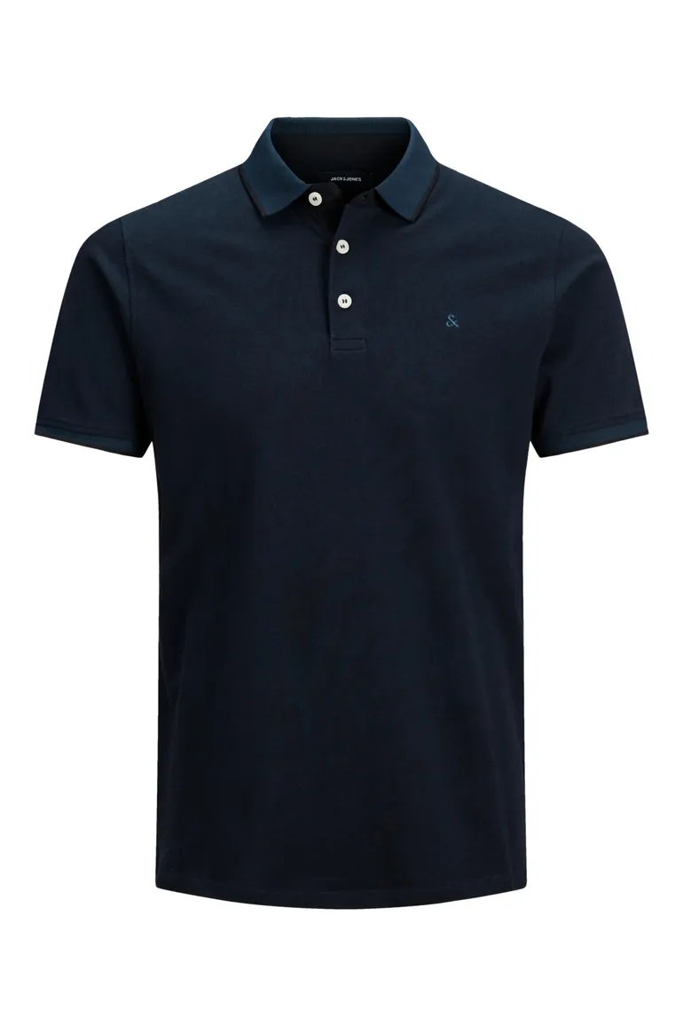 Poloshirt navy Jack & Jones Plus Size 3 knoops