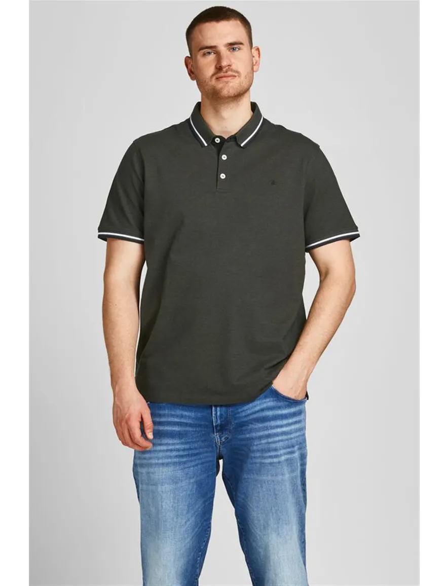 Poloshirt Jack & Jones Plus Size donkergroen
