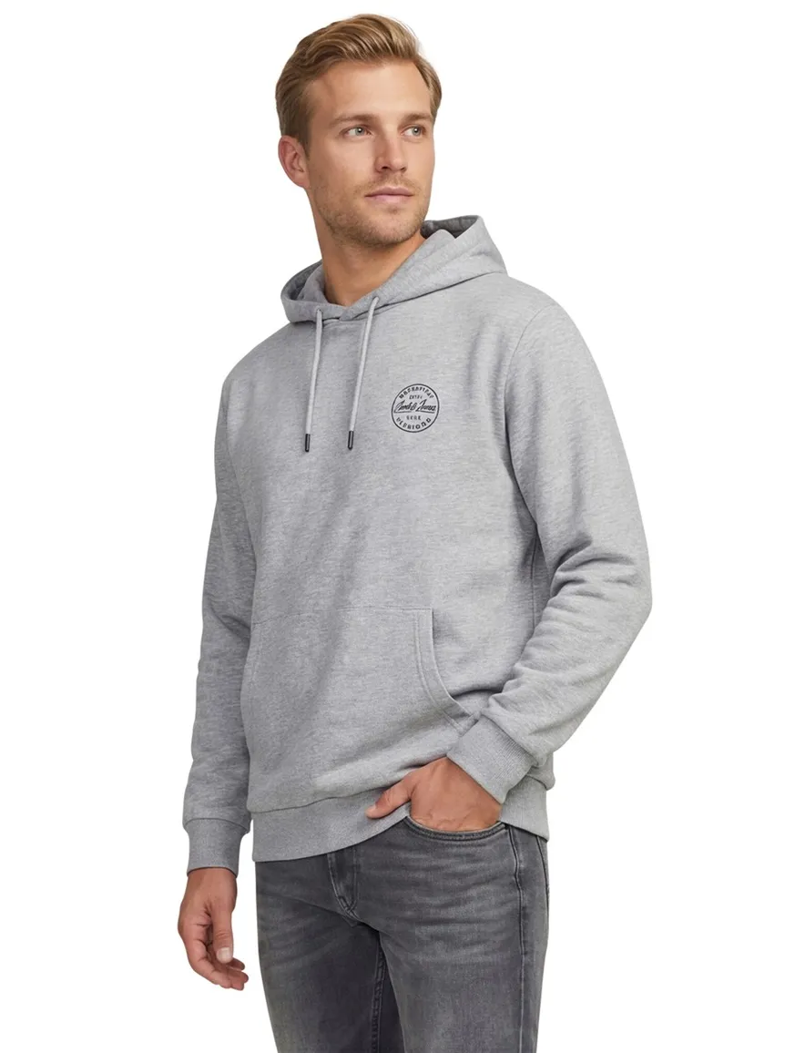 Jack & Jones Plus Size hoodie grijs gemeleerd