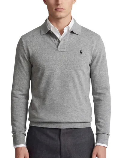Polo Ralph Lauren Polo Ralph Lauren trui effen grijs katoen normale fit