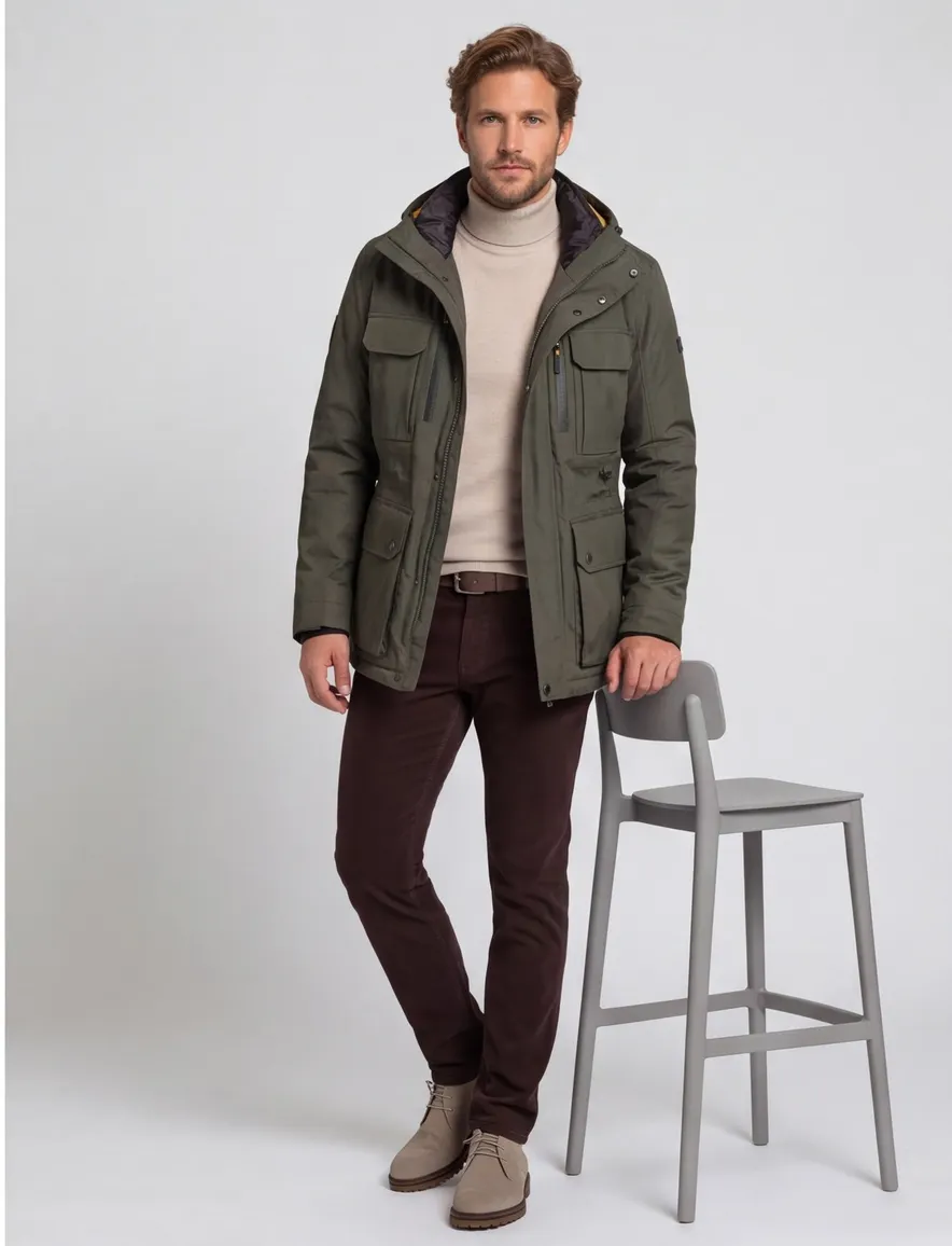 Winterjas heren Camel Active legergroen